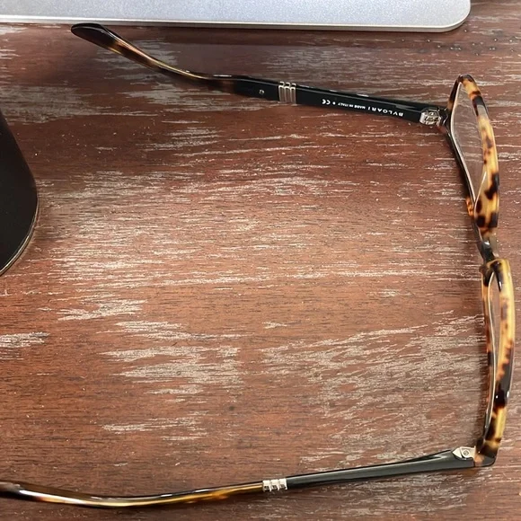 Bulgari 3018 5251 Havana clear brown tortoise eyeglasses with round black case - Picture 13 of 16